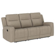 Furniture City Houma - Coaster - Brentwood Upholstered Motion Reclining Sofa Taupe - 610281