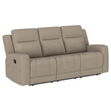 Furniture City Houma - Coaster - Brentwood Upholstered Motion Reclining Sofa Taupe - 610281