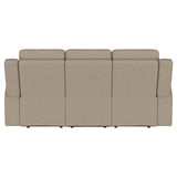 Brentwood Upholstered Motion Reclining Sofa Taupe