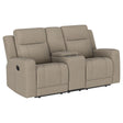 Furniture City Houma - Coaster - Brentwood Upholstered Motion Reclining Loveseat Taupe - 610282