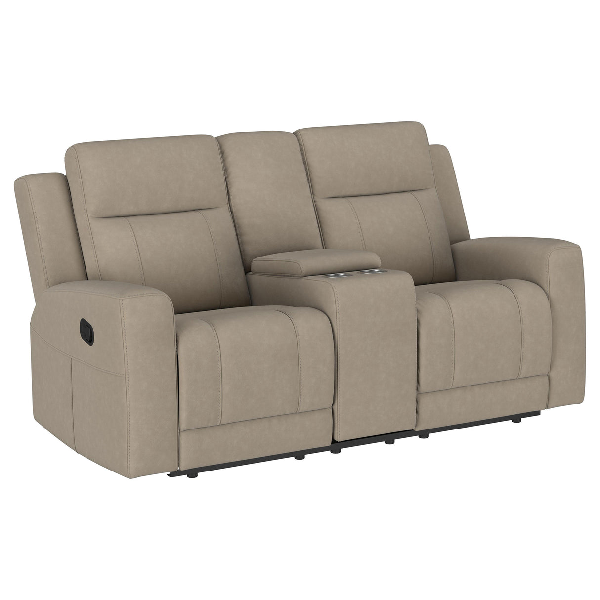 Furniture City Houma - Coaster - Brentwood Upholstered Motion Reclining Loveseat Taupe - 610282