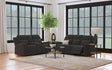 Furniture City Houma - Coaster - Brentwood 2-piece Upholstered Reclining Sofa Set Charcoal - 610284-S2