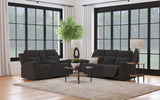 Furniture City Houma - Coaster - Brentwood 2-piece Upholstered Reclining Sofa Set Charcoal - 610284-S2