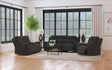 Furniture City Houma - Coaster - Brentwood 3-piece Upholstered Reclining Sofa Set Charcoal - 610284-S3