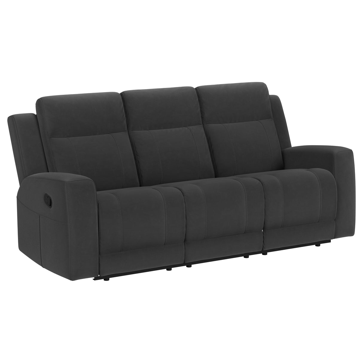Furniture City Houma - Coaster - Brentwood Upholstered Motion Reclining Sofa Dark Charcoal - 610284