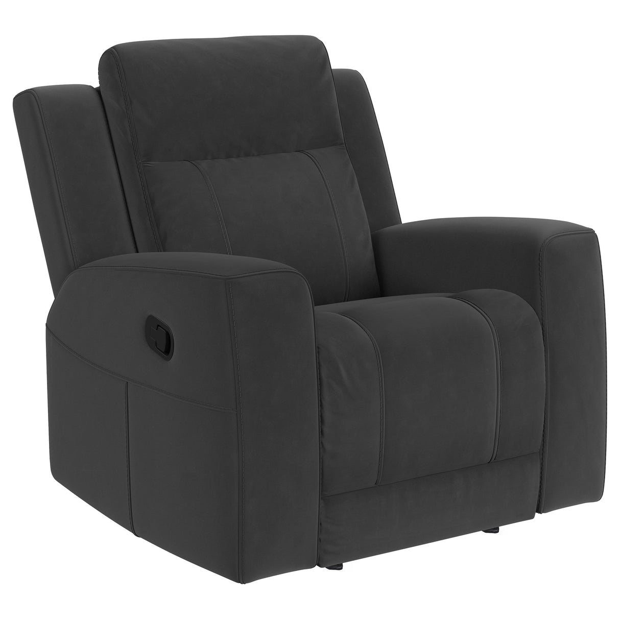 Furniture City Houma - Coaster - Brentwood Upholstered Recliner Chair Dark Charcoal - 610286