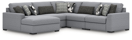 Furniture City Houma - Ashley Furniture - Bealton 5-Piece Sectional with Chaise - RAF 5-Piece Sectional with Chaise / Salt and Pepper - 61305S8
