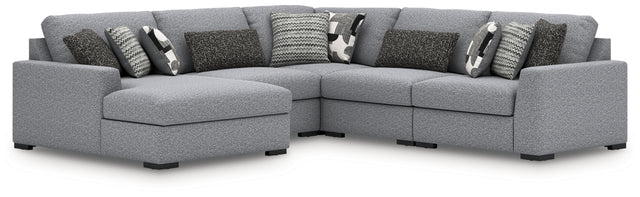 Furniture City Houma - Ashley Furniture - Bealton 5-Piece Sectional with Chaise - RAF 5-Piece Sectional with Chaise / Salt and Pepper - 61305S8