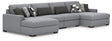 Furniture City Houma - Ashley Furniture - Bealton 4-Piece Sectional with Double Chaise - RAF 4-Piece Sectional with Double Chaise / Salt and Pepper - 61305S9