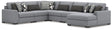 Furniture City Houma - Ashley Furniture - Bealton 6-Piece Sectional with Chaise - RAF 6-Piece Sectional with Chaise / Salt and Pepper - 61305S12