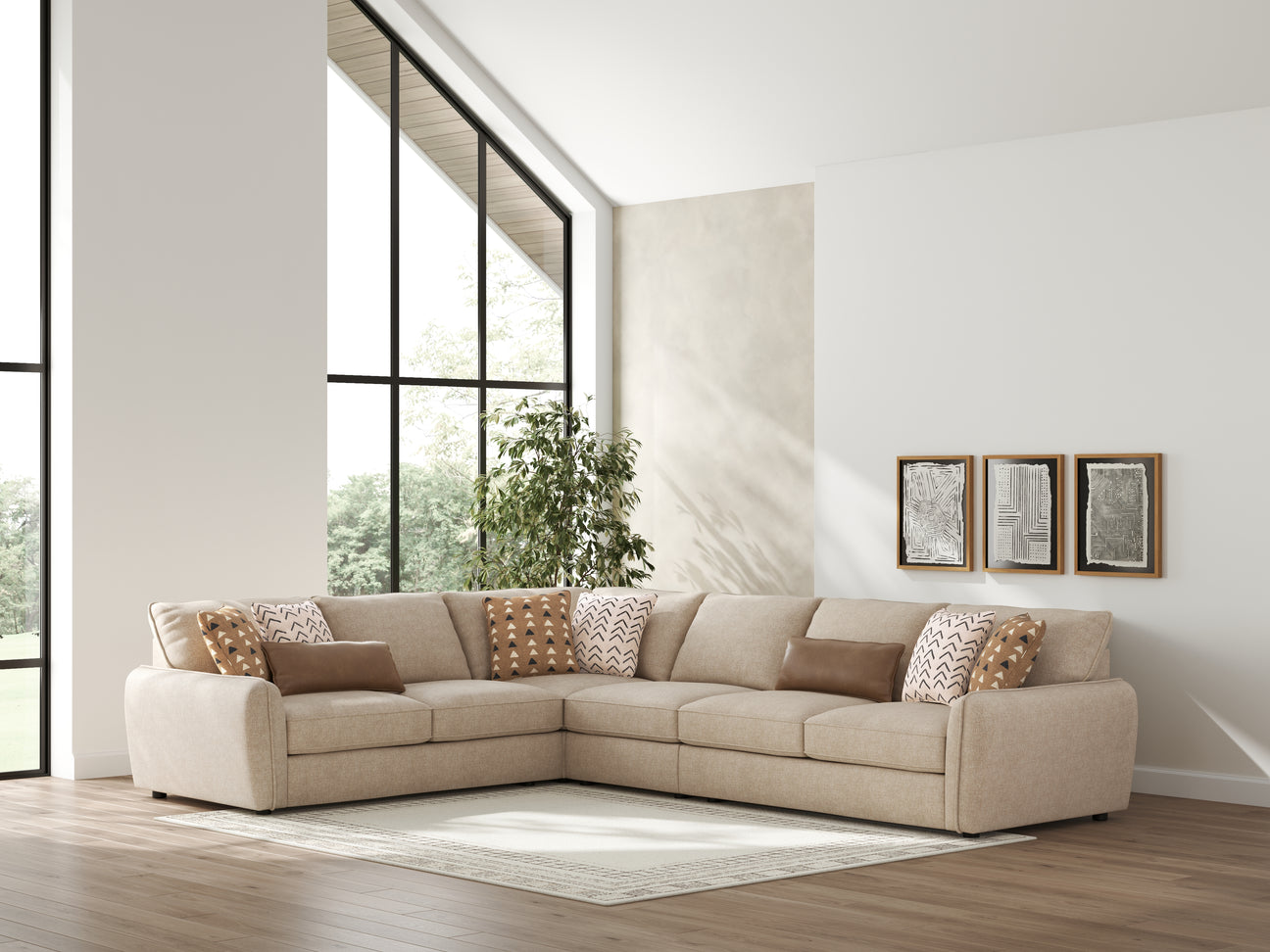 Furniture City Houma - Ashley Furniture - Seyler 4-Piece Sectional - LAF 4-Piece Sectional / Sand - 61405S2