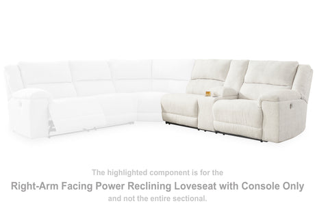 Furniture City Houma - Ashley Furniture - Keensburg Right-Arm Facing Power Reclining Loveseat with Console - RAF DBL REC PWR CON Loveseat / Linen - 6180790