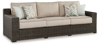 Coastline Bay - Sofa With Cushion - Brown