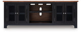 Wildenauer - XL TV Stand With Fireplace Option - Brown / Black