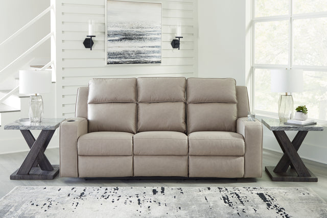 Furniture City Houma - Ashley Furniture - Lavenhorne Reclining Sofa with Drop Down Table - REC Sofa w/Drop Down Table / Pebble - 6330789