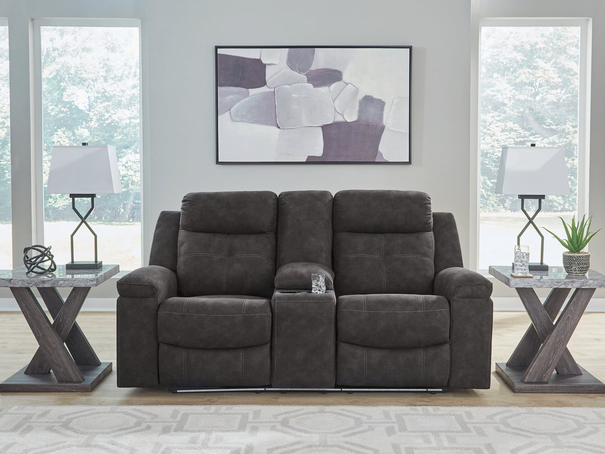 Furniture City Houma - Ashley Furniture - Brysonview Reclining Loveseat with Console - DBL Rec Loveseat w/Console - 6360594