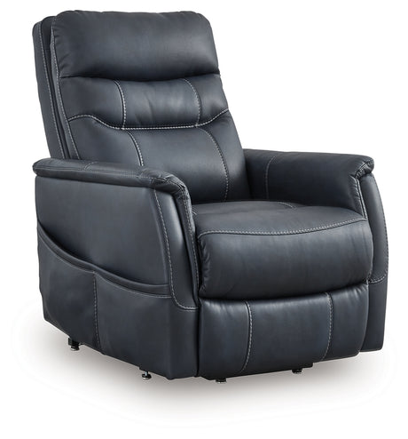 Furniture City Houma - Ashley Furniture - Strawbill Power Lift Recliner - Power Lift Recliner / Sapphire - 6391012