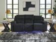 Furniture City Houma - Ashley Furniture - Forest Lake Power Reclining Sofa - PWR REC Sofa with ADJ Headrest / Black - PC6420215