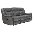 Furniture City Houma - Coaster - Conrad Upholstered Padded Arm Motion Sofa Grey - 650354