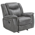 Furniture City Houma - Coaster - Conrad Upholstered Padded Arm Glider Recliner Grey - 650356