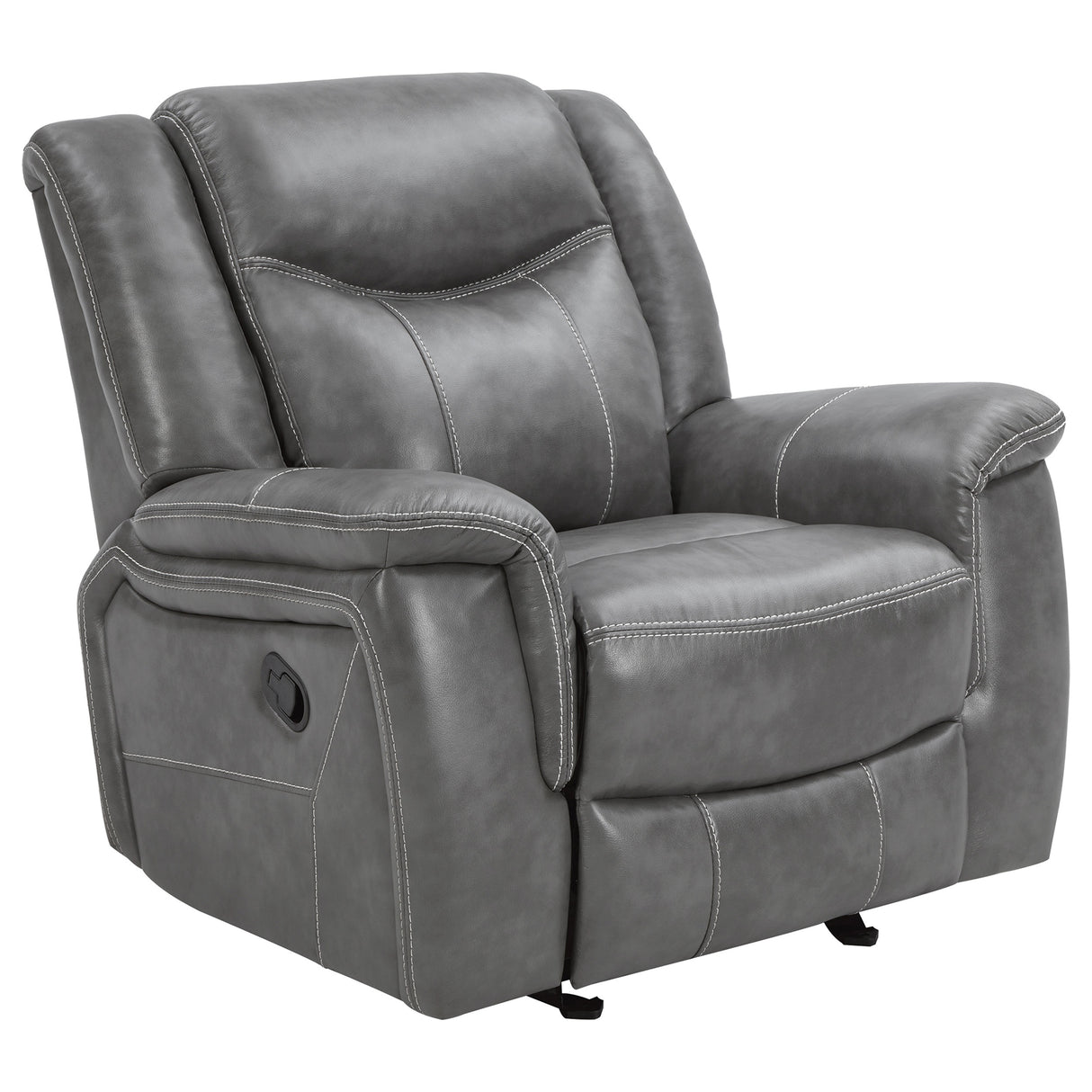 Furniture City Houma - Coaster - Conrad Upholstered Padded Arm Glider Recliner Grey - 650356
