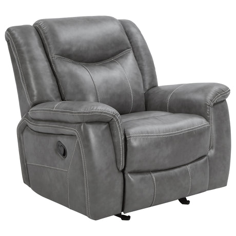 Furniture City Houma - Coaster - Conrad Upholstered Padded Arm Glider Recliner Grey - 650356