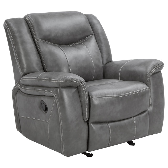 Furniture City Houma - Coaster - Conrad Upholstered Padded Arm Glider Recliner Grey - 650356