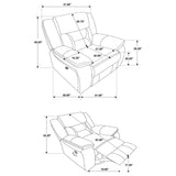 Greer 3-piece Upholstered Reclining Sofa Set Taupe