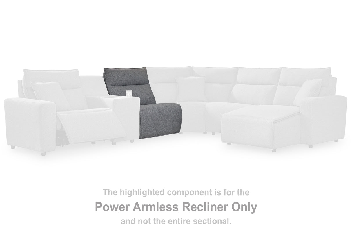 Furniture City Houma - Ashley Furniture - ModMax II Sectional - PWR Armless REC w/ADJ Headrest / Salt and Pepper - 6590631