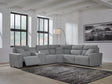 Furniture City Houma - Ashley Furniture - ModMax II 6-Piece Power Reclining Sectional - 6-Piece Power Reclining Sectional / Salt and Pepper - 65906S10