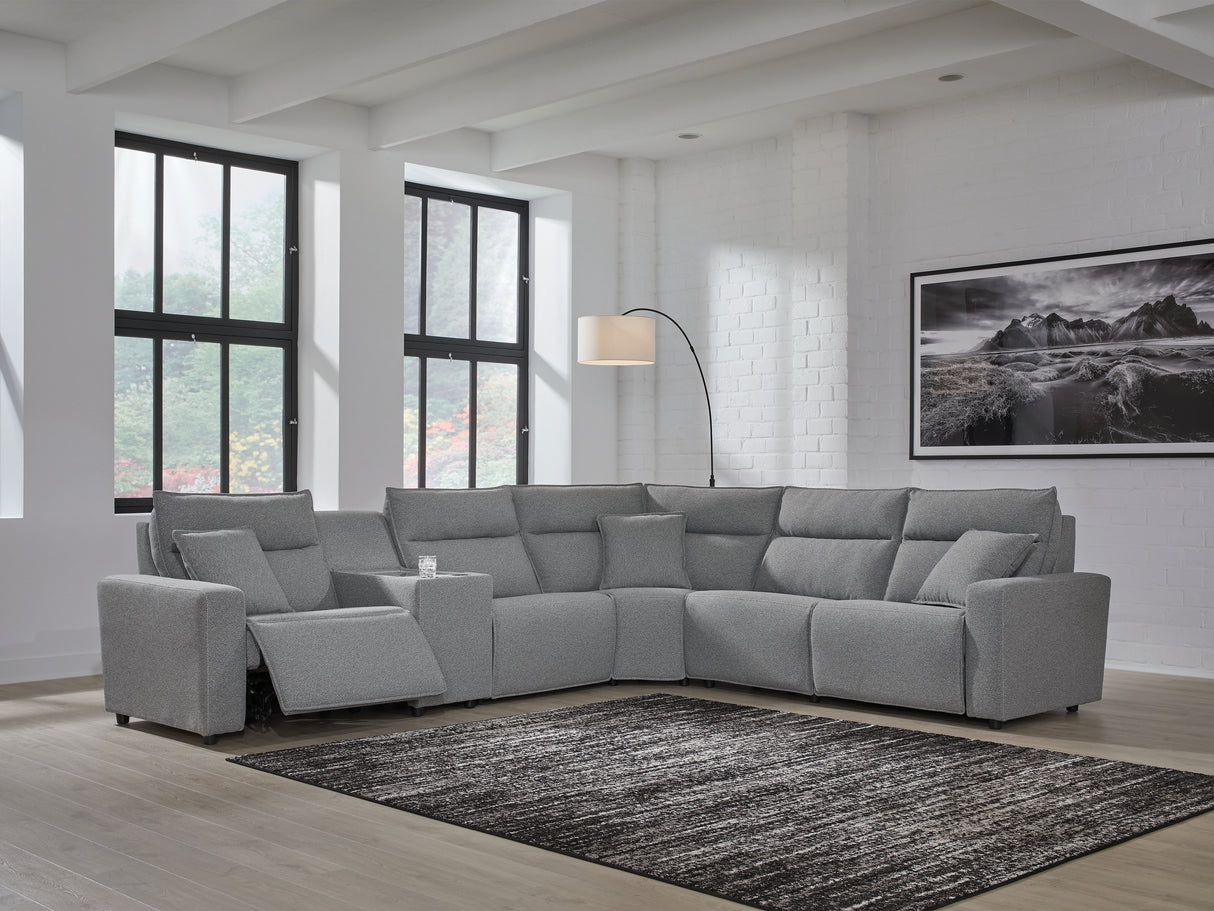 Furniture City Houma - Ashley Furniture - ModMax II Sectional - 6-Piece Power Reclining Sectional / Salt and Pepper - 65906S10