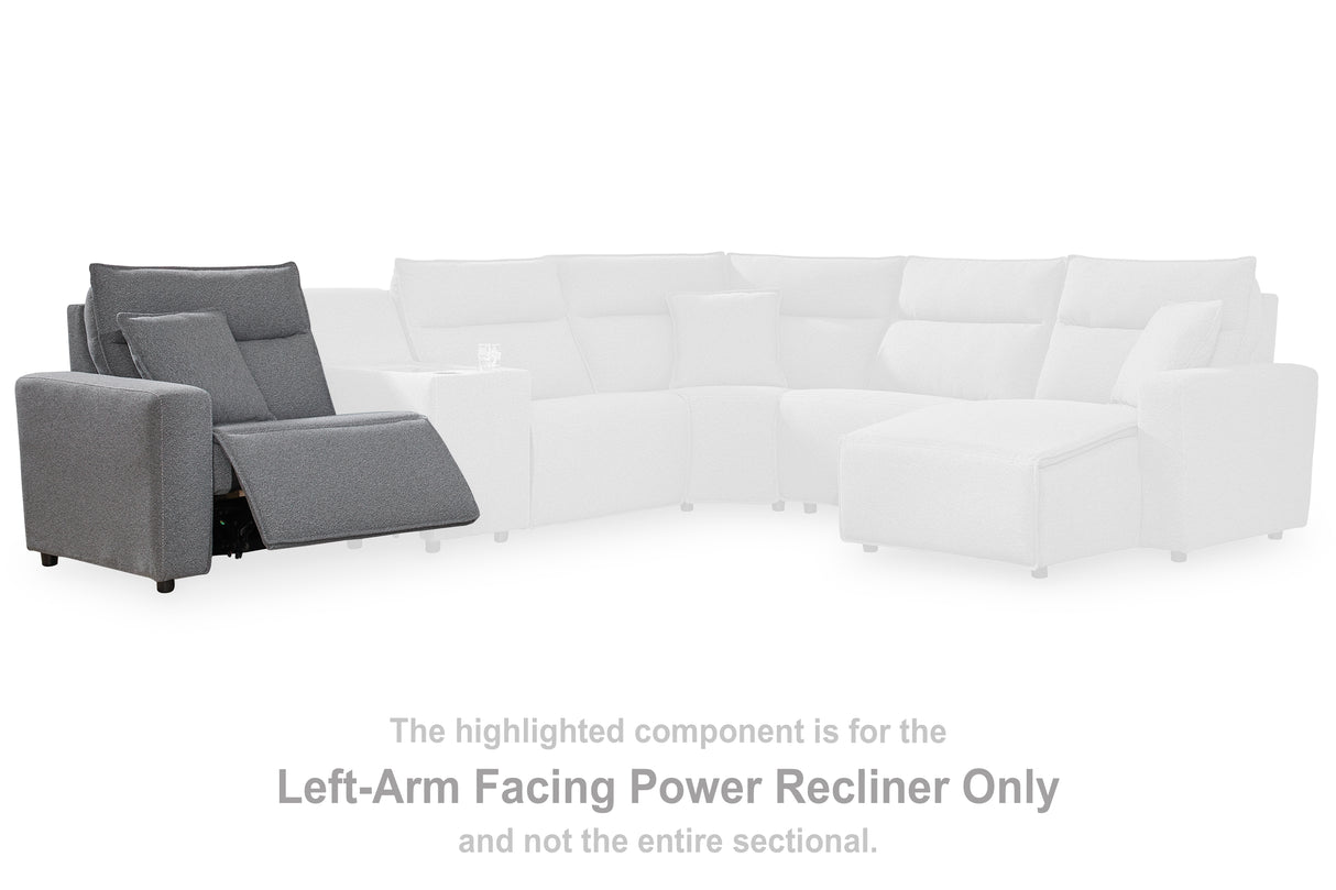 Furniture City Houma - Ashley Furniture - ModMax II Sectional - LAF Zero Wall Power Recliner / Salt and Pepper - 6590658
