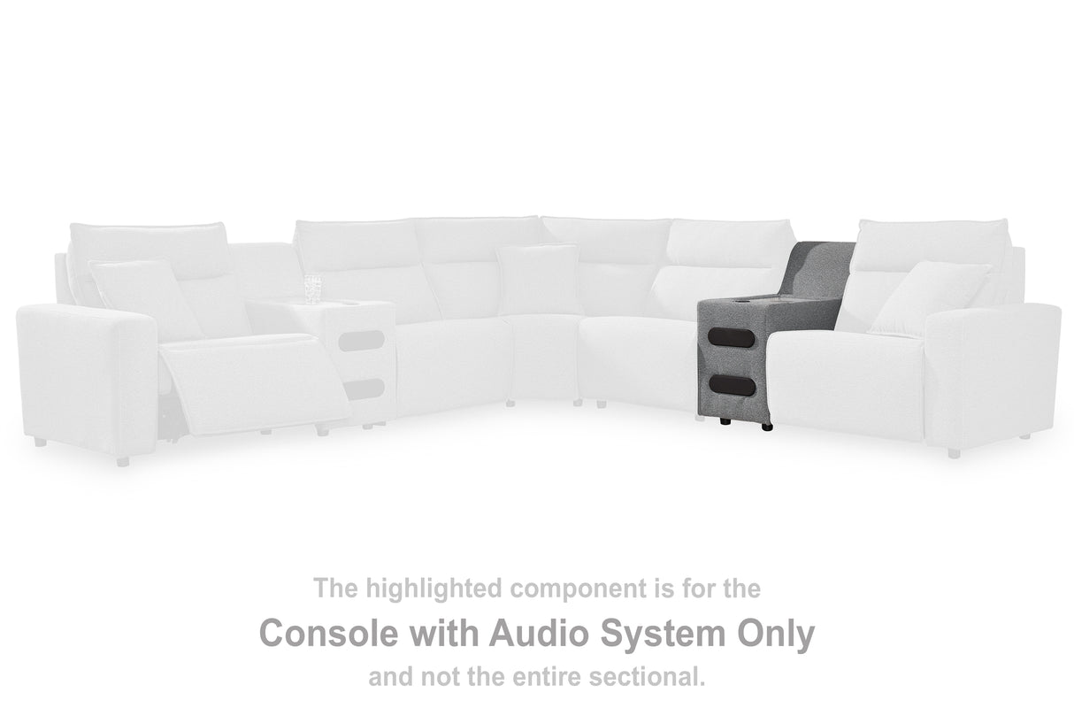 Furniture City Houma - Ashley Furniture - ModMax II Sectional - Console with Audio System / Salt and Pepper - 6590660