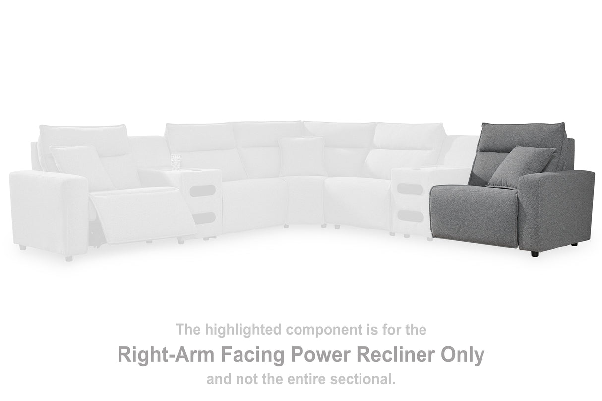 Furniture City Houma - Ashley Furniture - ModMax II Sectional - RAF Zero Wall Power Recliner / Salt and Pepper - 6590662