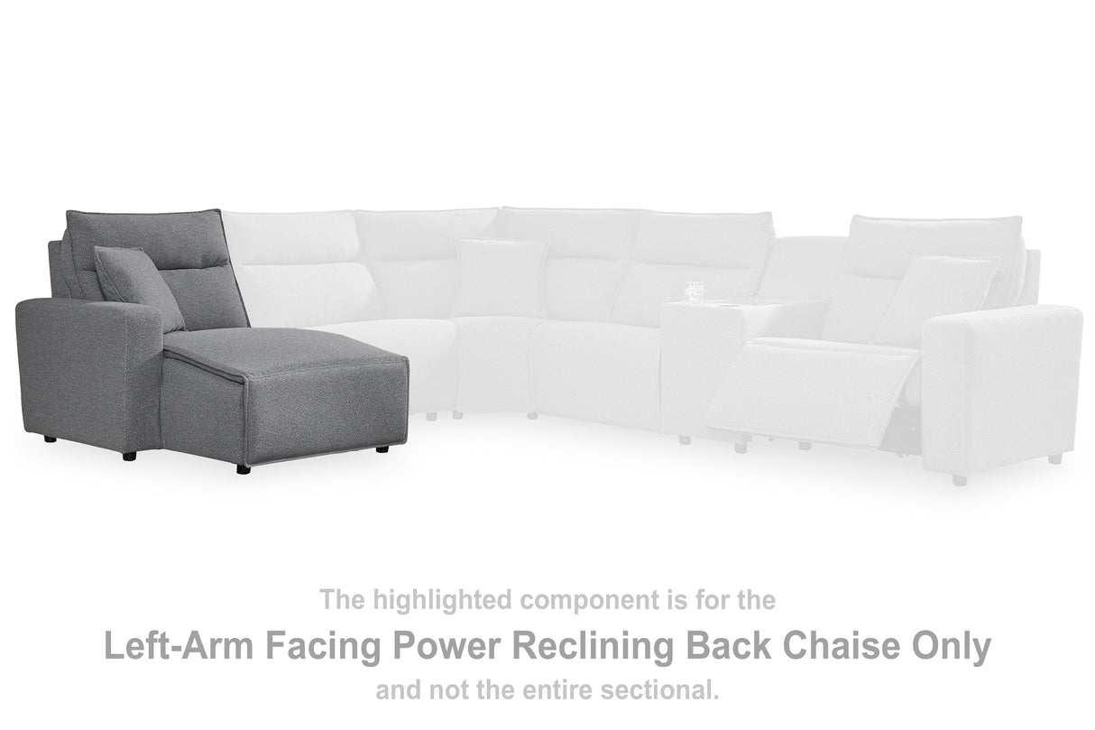 Furniture City Houma - Ashley Furniture - ModMax II Sectional - LAF Press Back Power Chaise / Salt and Pepper - 6590679