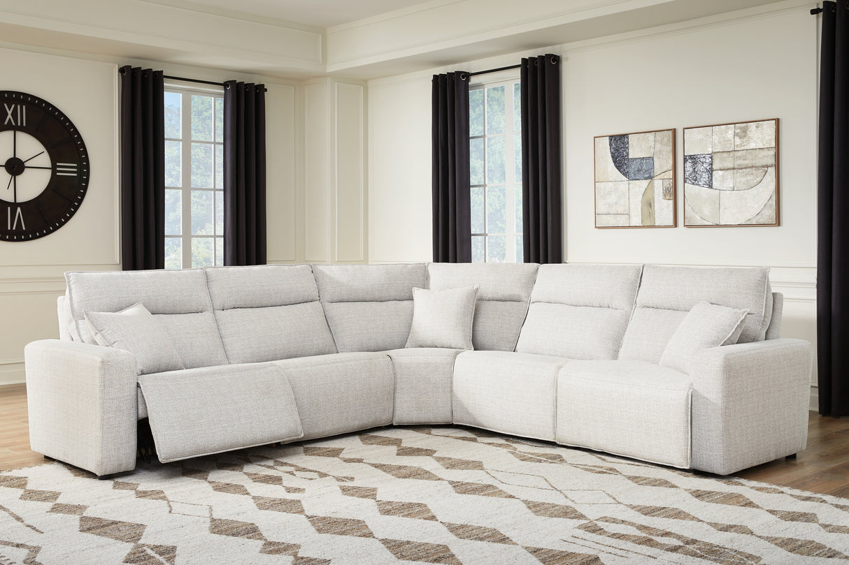 Furniture City Houma - Ashley Furniture - ModMax II 5-Piece Power Reclining Sectional - 5-Piece Power Reclining Sectional / Stone - 65907S8