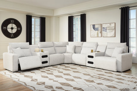 Furniture City Houma - Ashley Furniture - Modmax II 7-Piece Power Reclining Sectional with Chaise and Audio Consoles - 7-Piece Power Reclining Sectional with Chaise and Audio Consoles - 65907S9