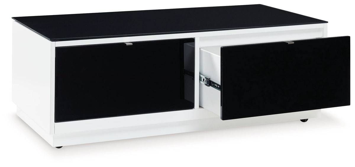 Gardoni - Rectangular Cocktail Table - White / Black