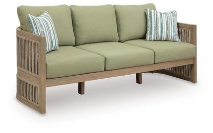 Serena Shores - Sofa With Cushion - Beige / Green
