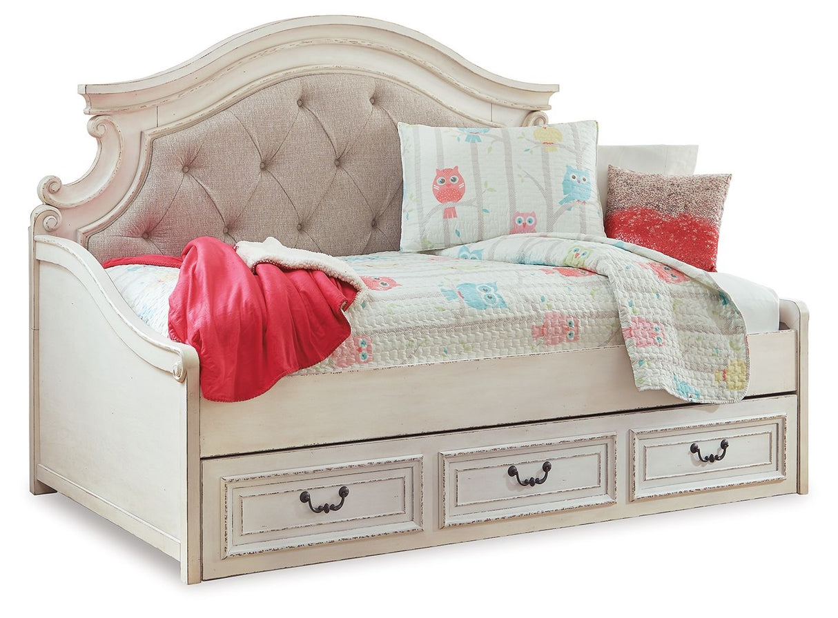 Realyn - Twin Day Bed With Storage - Chipped White