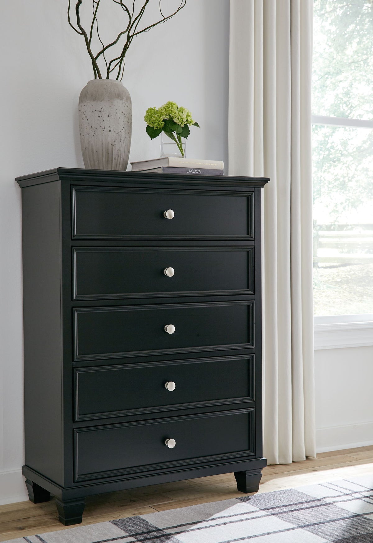 Lanolee - Five Drawer Chest - Black