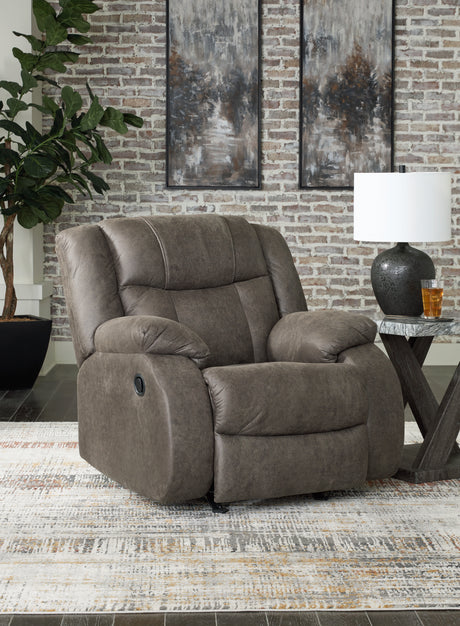 Furniture City Houma - Ashley Furniture - First Base Recliner - Rocker Recliner / Gunmetal - 6880425