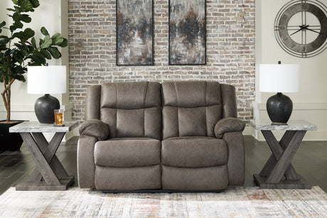 Furniture City Houma - Ashley Furniture - First Base Reclining Loveseat - Reclining Loveseat / Gunmetal - 6880486