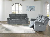 Furniture City Houma - Ashley Furniture - Tip-Off Power Reclining Sofa and Loveseat - Power Reclining Sofa and Loveseat / Slate - 69304U1