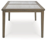 Rainier Ranch - Rectangle Dining Table With Umbrella Option - Brown / Beige