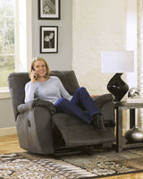 Tambo - 3 Pc. - Right Arm Facing Loveseat with Console 2 Pc Sectional, Rocker Recliner - Pewter