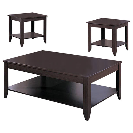 Furniture City Houma - Coaster - Brooks 3-piece Rectangular Coffee Table Set Cappuccino - 700285