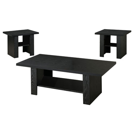 Furniture City Houma - Coaster - Rodez 3-piece Engineered Wood Coffee Table Set Black Oak - 700345