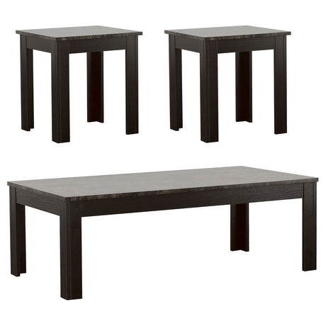 Furniture City Houma - Coaster - Rhodes 3-piece Faux Marble Top Coffee Table Set Grey - 700375