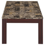 Rhodes 3-piece Faux Marble Top Coffee Table Set Brown
